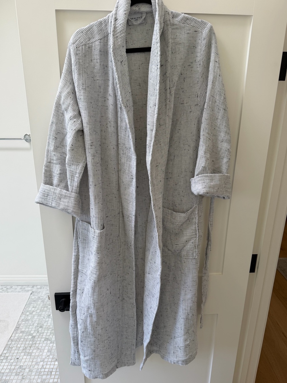 Parachute Men’s Waffle Robe - Light Heather Grey